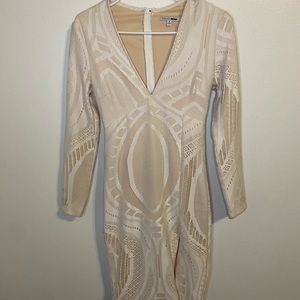 White dress mid dress with slit at the bottom